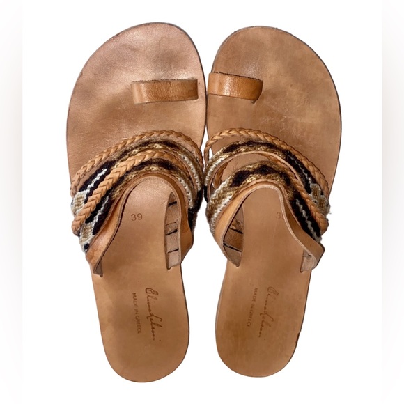 Elina Lebessi Leather Made in Greece Sandals Women’s size 3 Size 8 - Picture 14 of 16